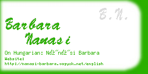 barbara nanasi business card